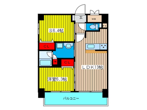 ﾗﾙｼﾞｭﾙｰｾﾝﾄｵｰﾃﾞﾝ難波の物件間取画像